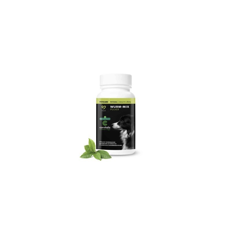 Peticare Wurm-Mix Pulver für Hunde, Natürliche Alternative | 90 gr