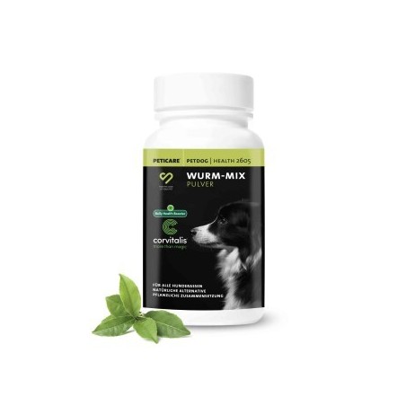 Peticare Wurm-Mix Pulver für Hunde, Natürliche Alternative | 90 gr
