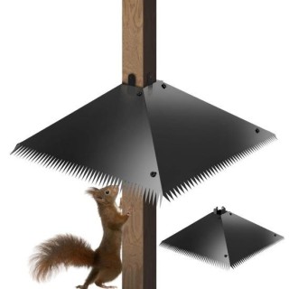 Eichhörnchensichere Schutzwand, Stangenmontage, Metall-Eichhörnchen-Stopper-Schutz, quadratische Eichhörnchen-Schutzwand für