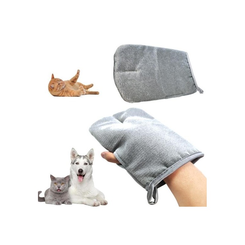 Fellpflege-Handschuhe für Haustiere, doppelseitige Massagehandschuhe zur Entfernung statischer Elektrizität, Tierhaar-Enthaar