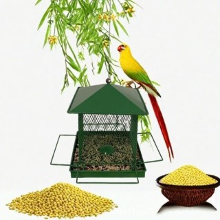 Vogelfutterstation aus Metall für draußen, zum Aufhängen, aus Eisen, eichhörnchensicher, Futterstation für Wildvögel, für Gar