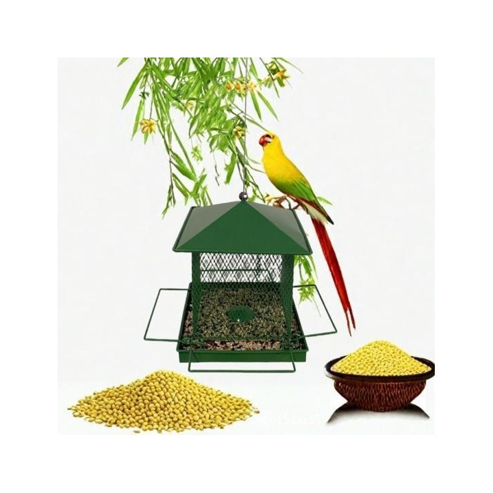 Vogelfutterstation aus Metall für draußen, zum Aufhängen, aus Eisen, eichhörnchensicher, Futterstation für Wildvögel, für Gar