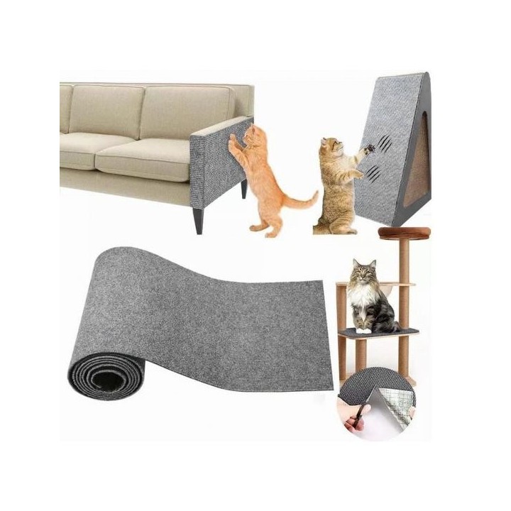 Zuschneidbare Katzenkratzmatte, selbstklebendes Katzenkratzpad, Ersatz für Katzentürme, kratzfester Möbelschutz für Couch, Wa