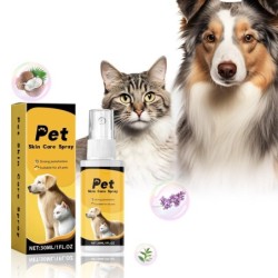 Haustier-Hautspray, Hautpflegespray für Hunde und Katzen, beruhigendes Spray, reinigt und macht die Haut weich, beruhigendes