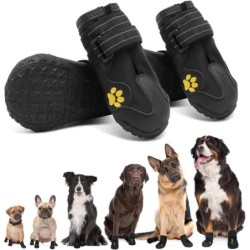 Wasserdichte Hundeschuhe, große Hundestiefel mit rutschfester Gummisohle, schützt die Pfoten vor heißem oder kaltem Asphalt,