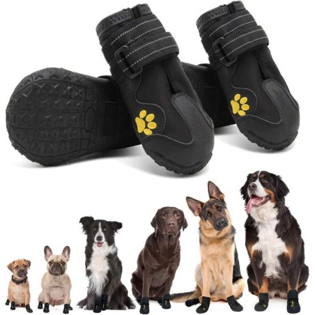 Wasserdichte Hundeschuhe, große Hundestiefel mit rutschfester Gummisohle, schützt die Pfoten vor heißem oder kaltem Asphalt,
