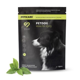 Peticare Muskulatur Pulver für Hunde, mit essenziellen Aminosäuren, Kollagen 125 g