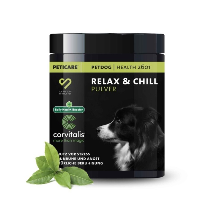 Peticare Relax-Mix Pulver für Hunde, beruhigendes Ergänzungsfutter-Mittel | 100 gr