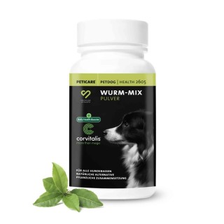Peticare Wurm-Mix Pulver für Hunde, Natürliche Alternative | 90 gr