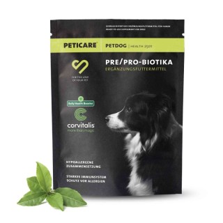 Peticare Probiotika & Präbiotika Pulver für Hunde, Darm-Sanierung, Darmflora 125 ml