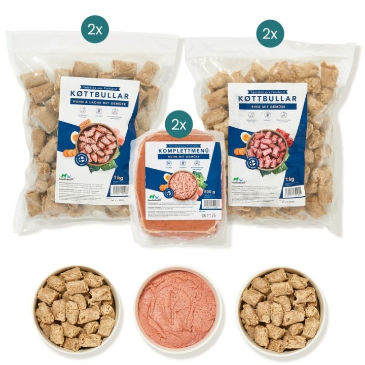 haustierkost.de Probierpaket Finnland Menü Frostfutter