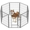 FEANDREA L-XXL Hundezaun 8 Platten transportabel grau 1,6 m, 1,6 m, 1 m