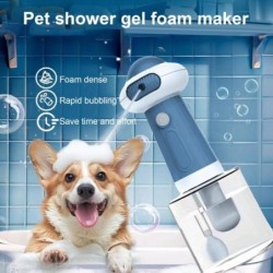 400 ml elektrischer Schaumshampoospender für Hunde- und Katzenbäder, wiederaufladbarer Seifen-Shampoo-Aufschäumer, Seifenblas