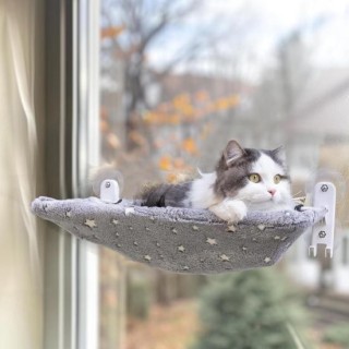 Faltbarer Katzenfenstersitz, im Dunkeln leuchtende Katzenhängematte, kabelloses Katzenbett mit Saugnäpfen, Katzensonnensitz z