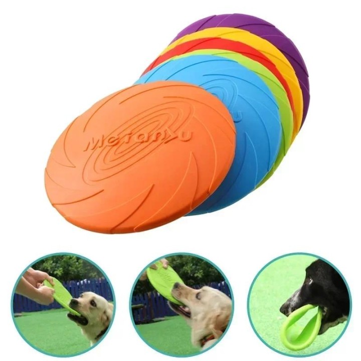 1PC Multicolor Frisbeed Hundespielzeug Mode Haustier Hund Silikon Spiel Wurfscheiben Trainning Interaktives Spielzeug Heimtie