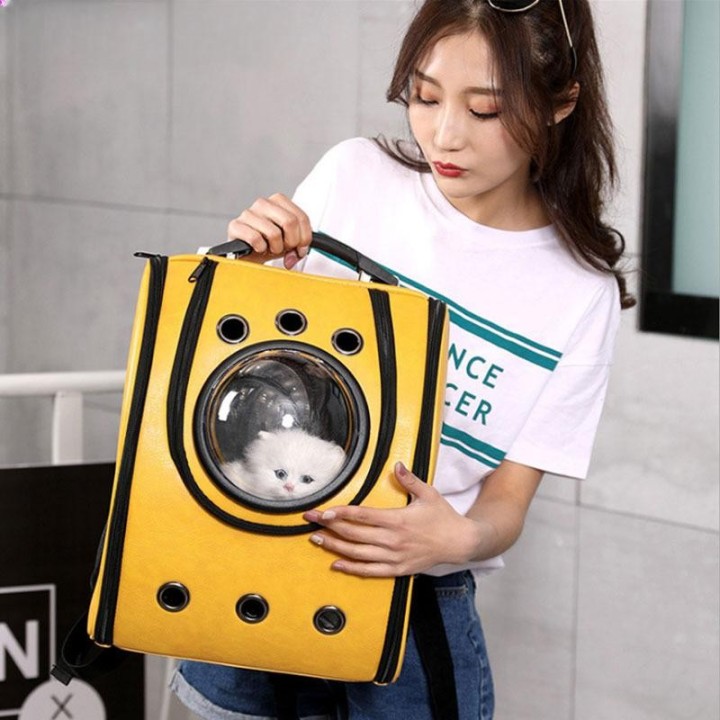 Ledertragetasche für Katzen, Rucksack für Katzen, transparente Tasche für Katzen, Haustierprodukt, Katzenrucksack, Fenster-Ka