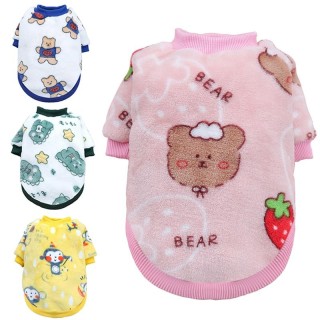 Warme Winter-Hundekleidung für kleine Hunde, weiche Flanell-Haustierweste, Mantel für französische Bulldoggen, Yorkies, Carto