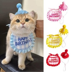 Haustier-Geburtstagsparty-Hut Lätzchen Hunde Katze Dress Up Caps Katze Speichel Handtuch Lustige Fotografie Requisiten Gesche