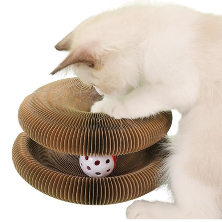 Magische Orgelform, magnetisch, dehnbar, Turmspuren, interaktives Katzenspielzeug, Kratzbrett, Ball, Kätzchenspielzeug Wodden