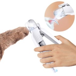 2-in-1 Elektrischer Nagelschleifer und -knipser für Hunde, wiederaufladbarer Zehennagelknipser für Haustiere mit LED-Leuchten