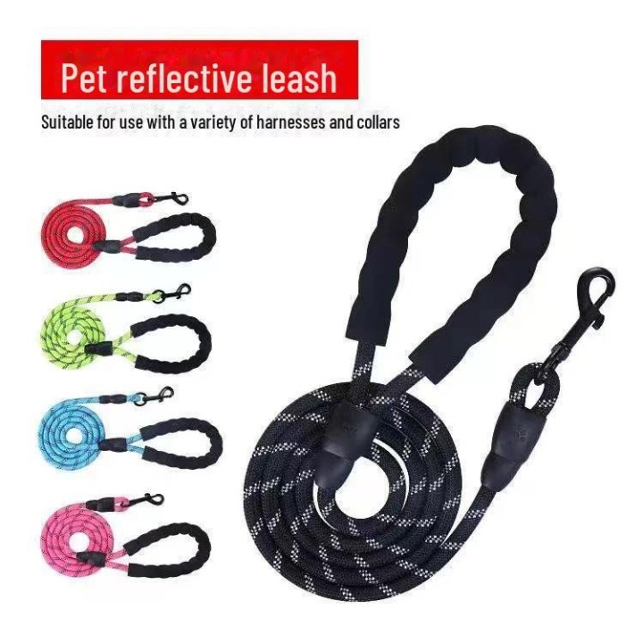 Nylon-Leine zum Spazierengehen mit Hunden, mit Explosionsschutz, Strangulationsschutz, reflektierendem, verstellbarem Design