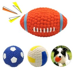 Hundeballspielzeug für kleine, mittelgroße und große Hunde, Katzen, Welpen, quietschend, Rugby, Volleyball, Fußball, Training