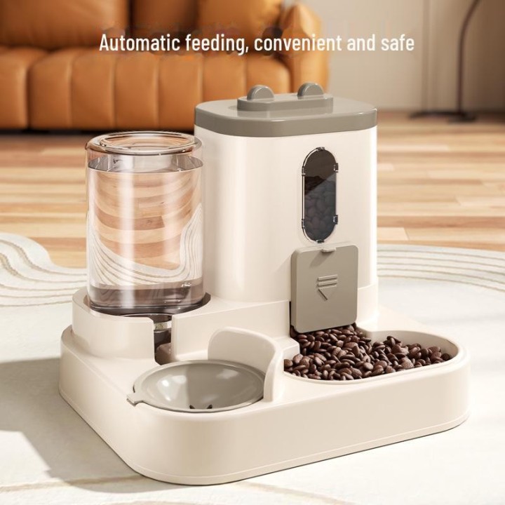 Automatischer Futter- und Wasserspender für Katzen und Hunde no ear style braun