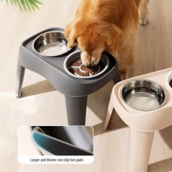 Faltbarer, erhöhter Doppelnapf für mittelgroße und große Hunde – Klassischer Wasser- und Futternapf für Golden Retriever und