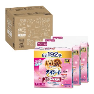 Deo-Tuch Hundetuch Blumenseife Duft Breit 192 Tücher Tücher x 3 Pee Pet Supplies Unicharm Deodorant/Duft (64 Taschen) rosa