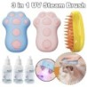 Dampfbürste für Katzen, 3-in-1, UV-Licht, Reinigung, dampfender Sprühstrahl, Massage, Schönheitskamm, Haarentfernung für Hund