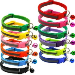 Haustierzubehör Hunde-/Katzenhalsband, Glocke, buntes reflektierendes Muster, verstellbare Halsbänder für Welpen, Kätzchen, D