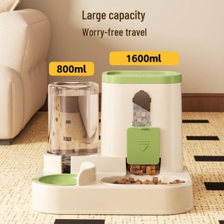 Automatischer Futternapf für Haustiere mit großem Futtervorrat und Katzenwasserspender blue blau