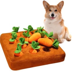 12 Plüsch-Karotten, Bereicherung für Hunde, Puzzle-Spielzeug, Versteckspiel, Karottenfarm, Hundespielzeug, Karottenbeet, Hund