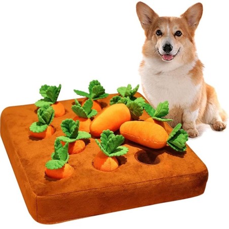 12 Plüsch-Karotten, Bereicherung für Hunde, Puzzle-Spielzeug, Versteckspiel, Karottenfarm, Hundespielzeug, Karottenbeet, Hund
