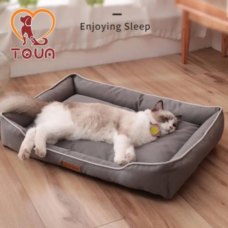 TOUA Quadratische Katzenbettmatte, Welpenbett, Hundesofabett, warmes Haustiernest, Zwinger für kleine und mittelgroße Hunde,