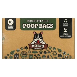 Pogi's Pet Supplies, Kompostierbare Katzenstreubeutel, 18 Rollen, 270 Beutel