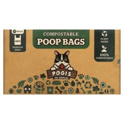 Pogi's Pet Supplies, Kompostierbare Katzenstreubeutel, 32 Rollen, 480 Beutel mit Griff