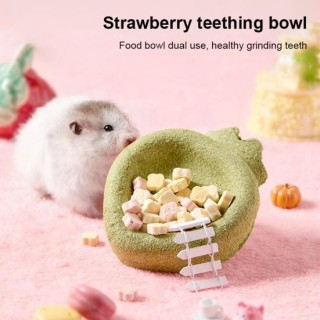 Hamster-Kaunapf-Spielzeug, natürliche Kaninchen-Leckerlis, Kauspielzeug, Erdbeer-Design, essbare Schalen, Meerschweinchen-Fut