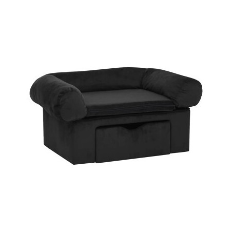 VidaXL Hundesofa Plüsch mit Schublade 75x50x38cm schwarz