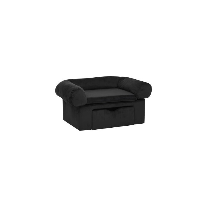 VidaXL Hundesofa Plüsch mit Schublade 75x50x38cm schwarz