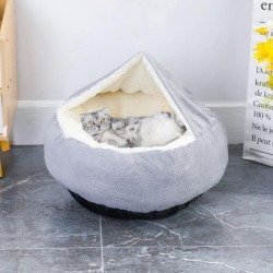 Neues Muschelnest mit Litschi-Muster für alle Jahreszeiten. All-in-One-Haustierbettdecke, warm und bequem für tiefen Schlaf S