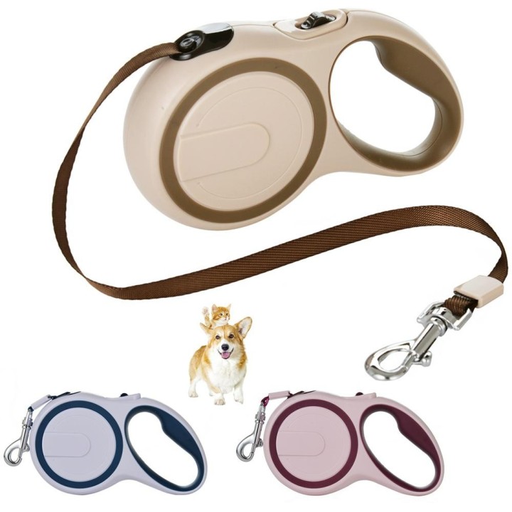 3 m 5 m Hundeleine fürs Wandern, einziehbares Nylonmaterial, langlebiges, solides Welpenseil für kleine, mittelgroße und groß