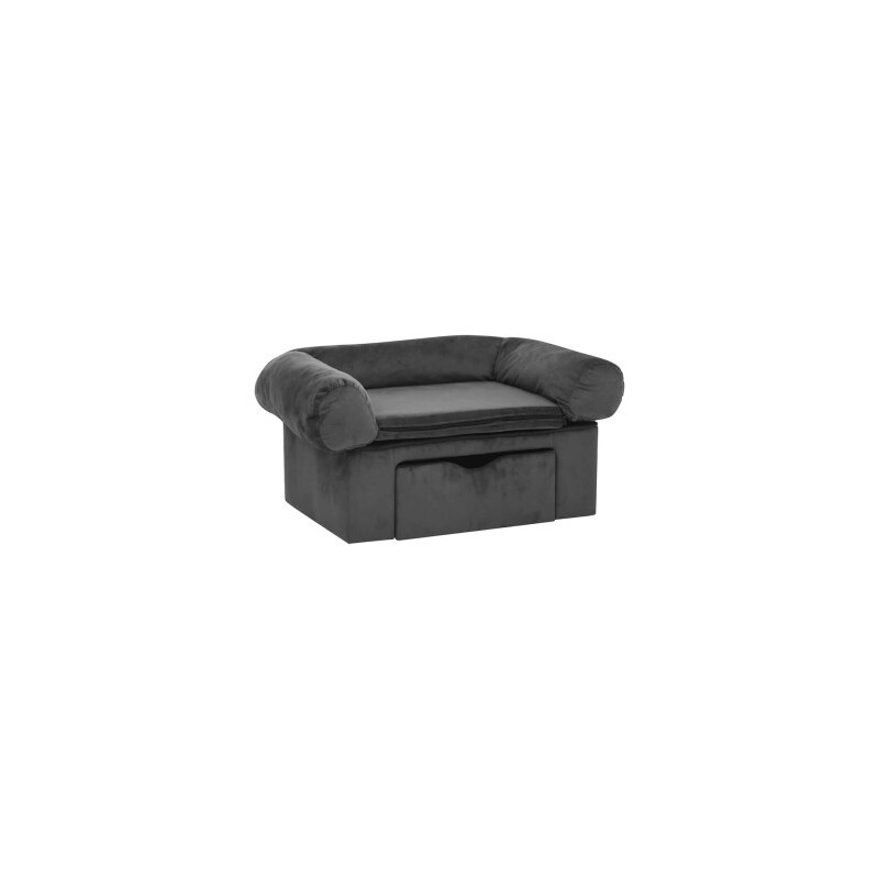 VidaXL Hundesofa Plüsch mit Schublade 75x50x38cm dunkelgrau