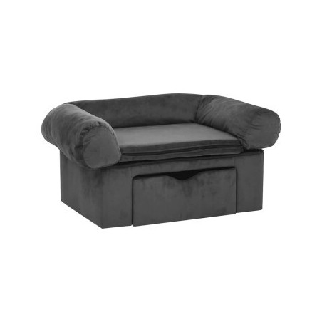 VidaXL Hundesofa Plüsch mit Schublade 75x50x38cm dunkelgrau