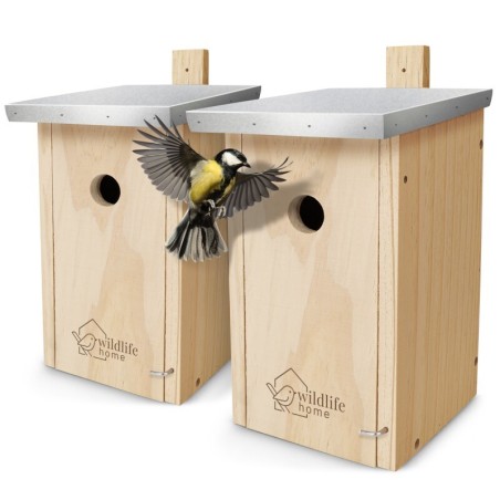 WILDLIFE HOME Nistkasten für Kohlmeisen & Co. 2er Set