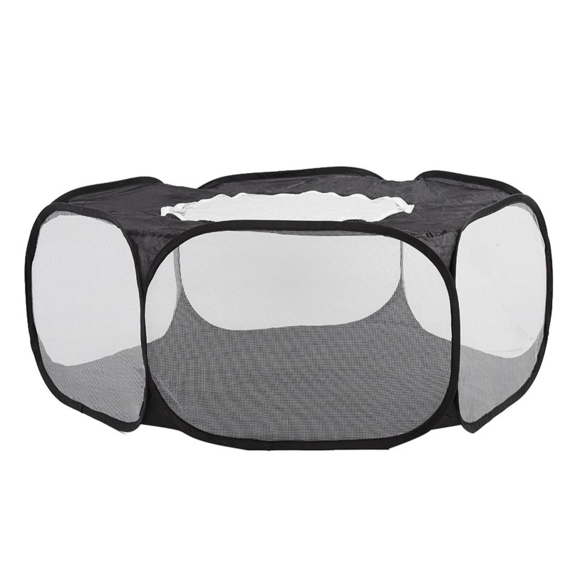 Tragbarer Laufstall für kleine Haustiere, transparent, für Welpen, Katzen, Kaninchen, Käfig, Zelt für den Außenbereich, Schwa