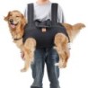 Rucksackträger für große Hunde Ganzkörper-Hundetrage mit Griff Hundeliftgeschirr mit Reflektor 3XL schwarz