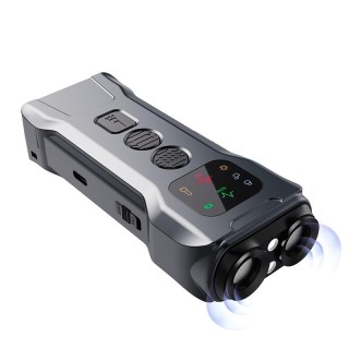 P9 Hundebell-Abschreckungsgeräte Intelligentes Ultraschall-Antibellgerät mit wiederaufladbaren LED-Leuchten schwarz