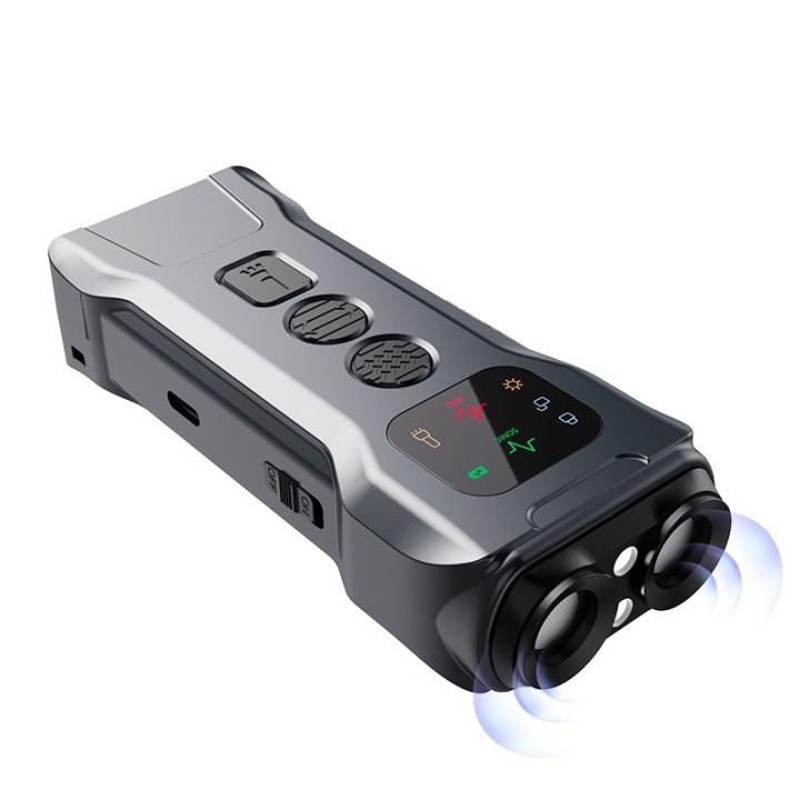 P9 Hundebell-Abschreckungsgeräte Intelligentes Ultraschall-Antibellgerät mit wiederaufladbaren LED-Leuchten schwarz