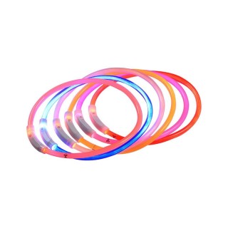 LED-Hundehalsband, USB wiederaufladbar, Blitz-Hundehalskette, leichtes PVC-Haustier-Sicherheitshalsband für große und mittelg